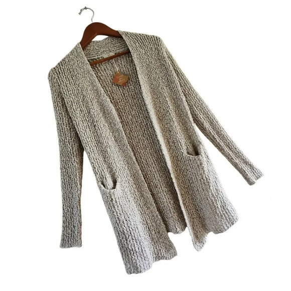 New $338 Joie Kamie Women Natural Loose Knit Open Front Cardigan Sweater Size XS - Picture 5 of 9